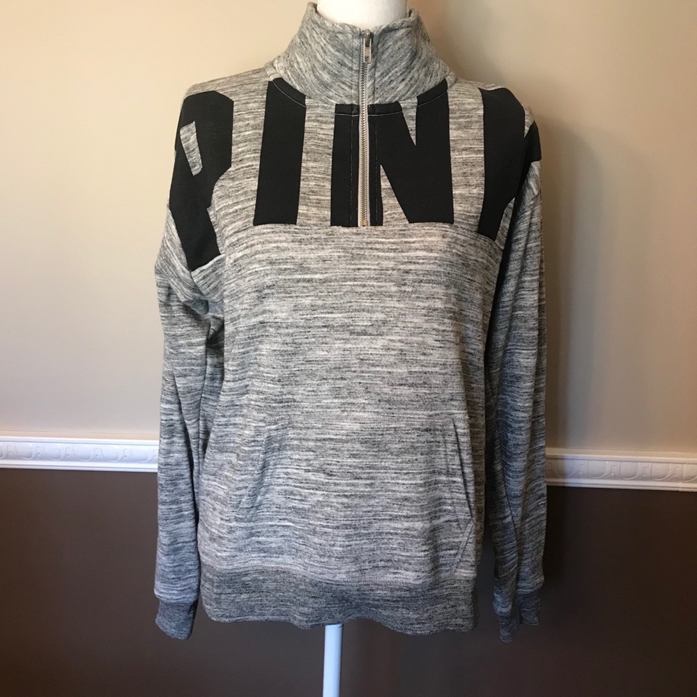 PINK 1/4 zip top with front pockets